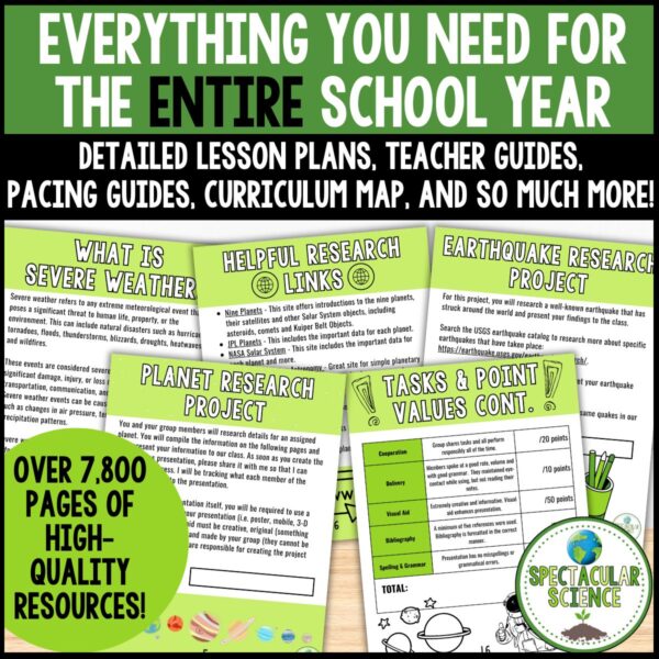 Earth & Space Yearlong Curriculum & Word Wall Bundle 2