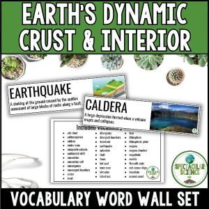Earth’s Dynamic Crust & Interior Vocabulary Word Wall Set 1