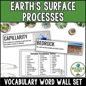Earth's Surface Processes Vocabulary Word Wall Set 1