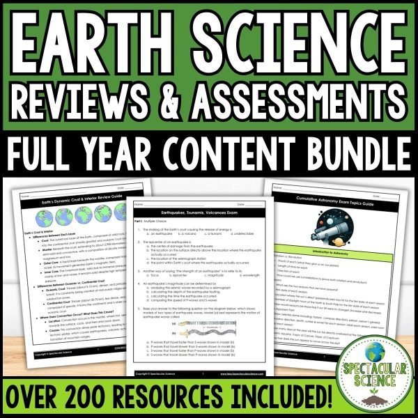 Full Year Earth Science Reviews & Assessments Bundle 1