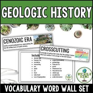 Geologic History Vocabulary Word Wall Set 1