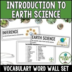 Introduction To Earth Science Vocabulary Word Wall Set 1