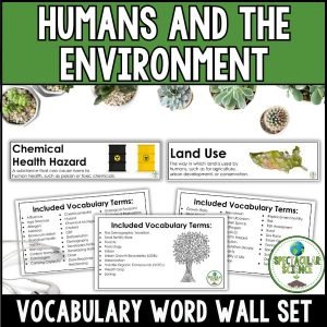 Humans and the Environment Vocabulary Word Wall Set 1
