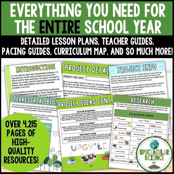 MEGA Environmental Science Yearlong Curriculum & Word Wall Bundle 2