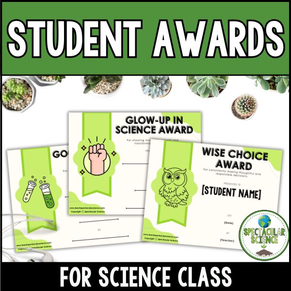 Student Awards for Science Class 1