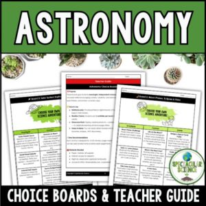 Astronomy Choice Boards Student Activity Worksheets Cover