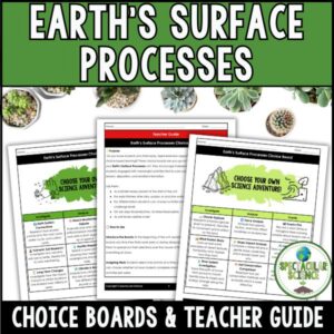 Earth's Surface Processes Choice Boards Student Activity Worksheets Cover