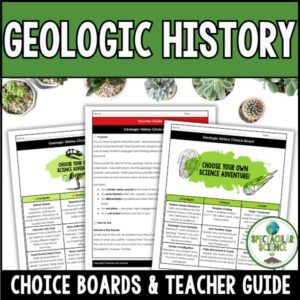 Geologic History Choice Boards Student Activity Worksheets Cover