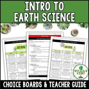 Intro to Earth Science Choice Boards for Early Finishers Cover