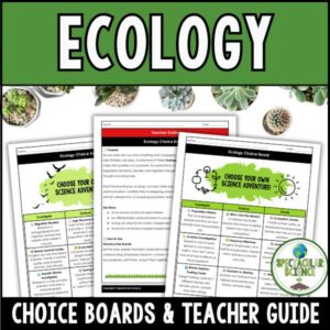 Ecology Choice Boards Student Activity Worksheets Cover