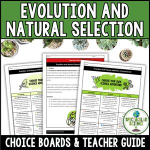 Evolution and Natural Selection Choice Boards Student Activity Worksheets Cover