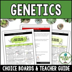 Genetics Choice Boards Student Activity Worksheets Cover