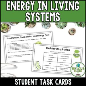 Energy in Living Systems Task Cards Cover 1