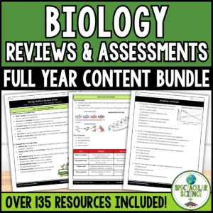 Full Year Biology Reviews & Assessments Bundle Cover 1