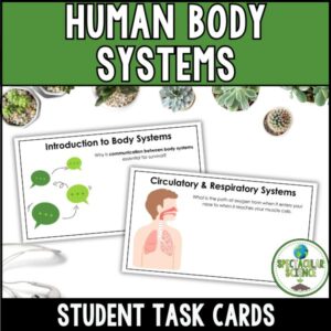 Human Body Systems Task Cards Cover 1