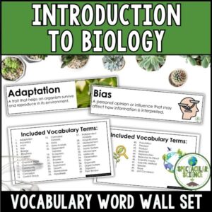 Introduction To Biology Vocabulary Word Wall Set Cover 1